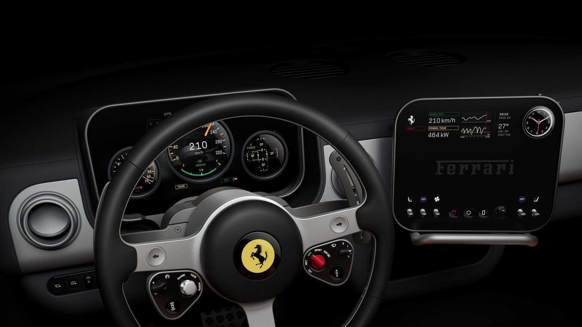 Driver view del Ferrari Luce, el primero eléctrico