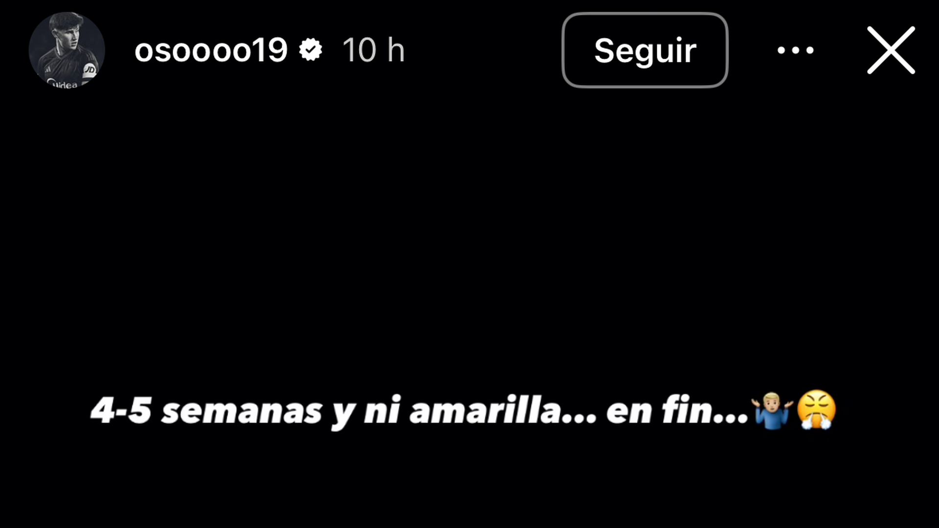 Oso, en sus redes sociales.