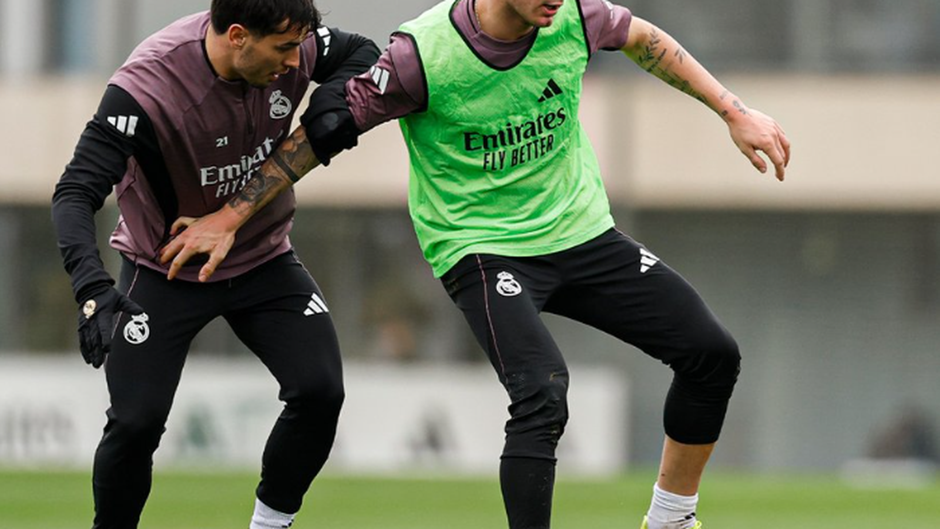 Franco Mastantuono en el entrenamiento del Real Madrid