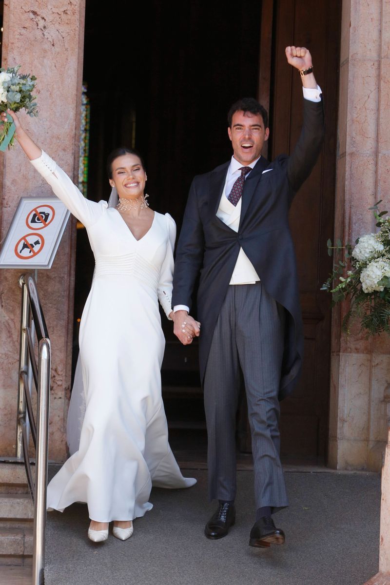 Juancho García Obregón  y Cristina Gutiérrez en su boda