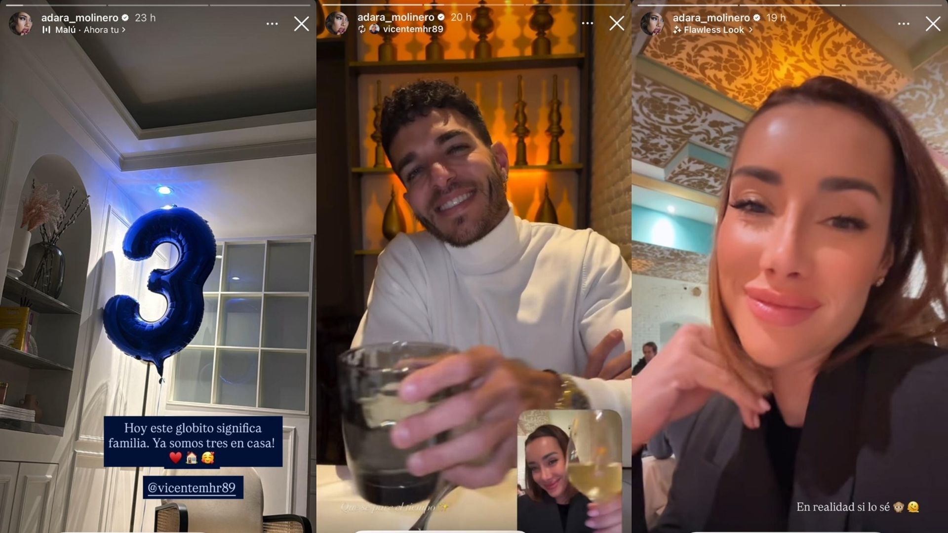 La celebración de Adara Molinero y Vicente Romero al dar el paso más importante de su relación