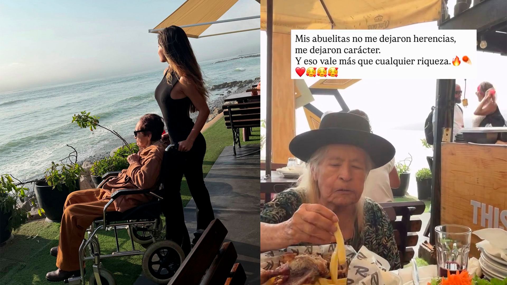 Miriam Saavedra pasa tiempo con sus abuelas durante su viaje a Peru