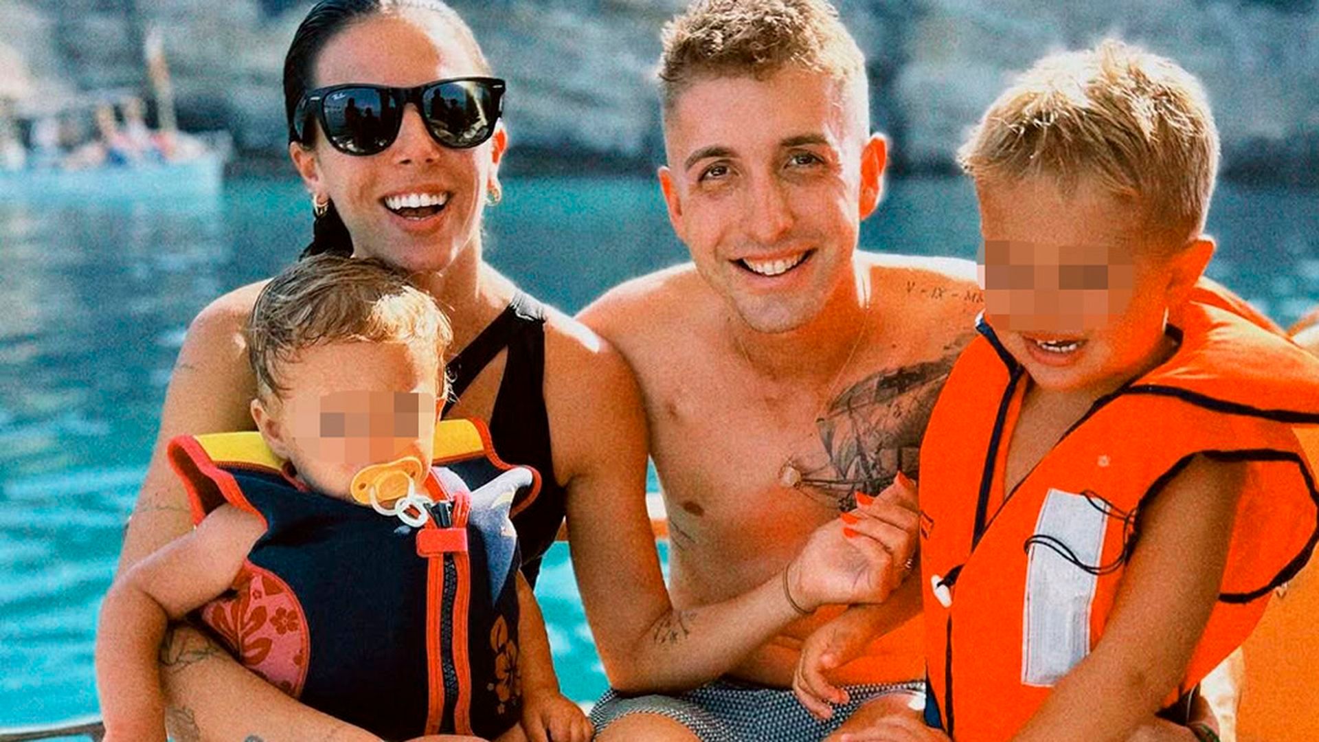 Xisco Quesada, su mujer y sus dos hijos