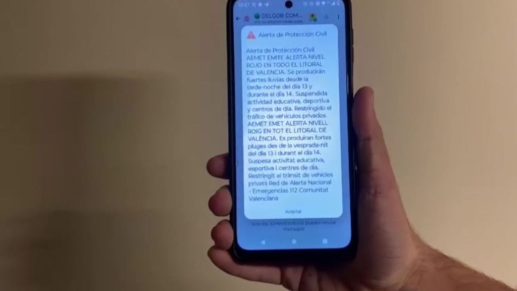 Los mensajes de alerta Es-Alert se disparan en el último tras la lección aprendida por la DANA de Valencia