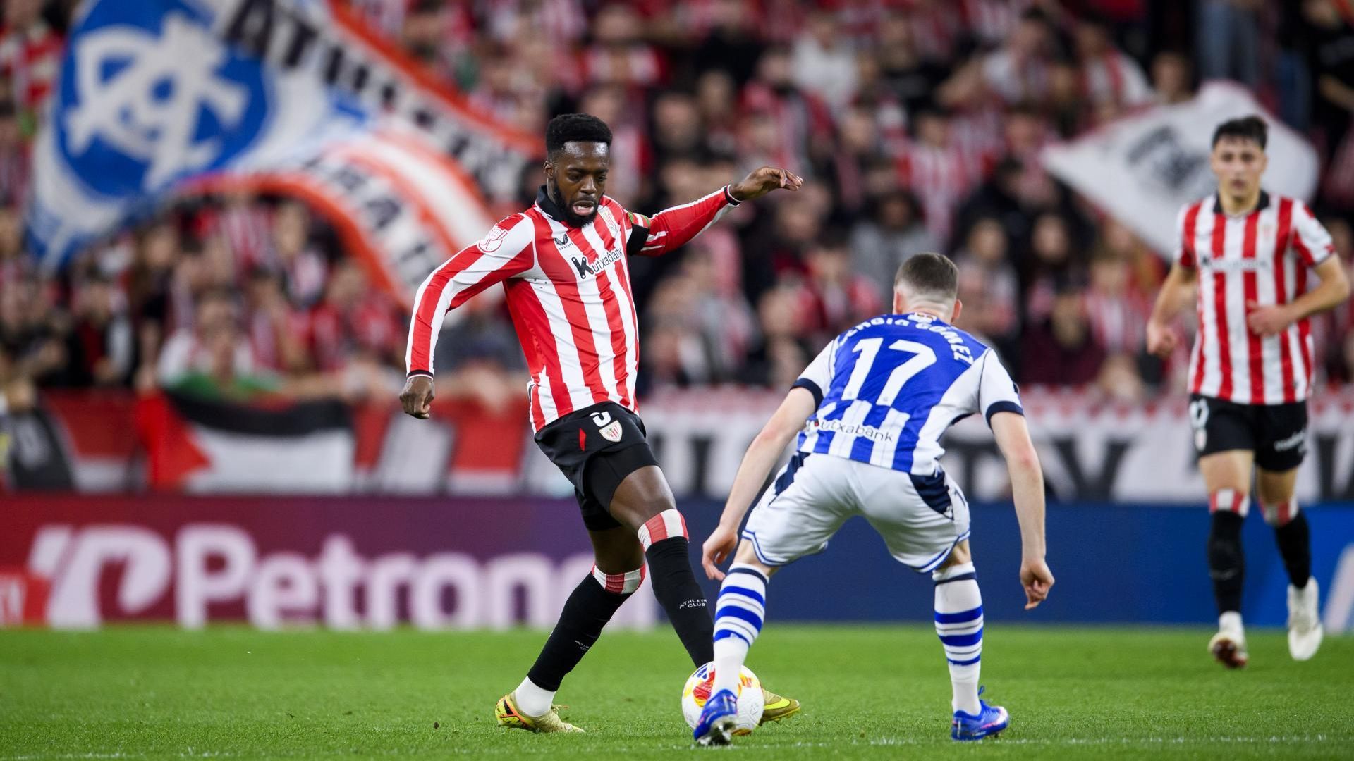 Pelea de Iñaki Williams en el derbi de Copa en San Mamés