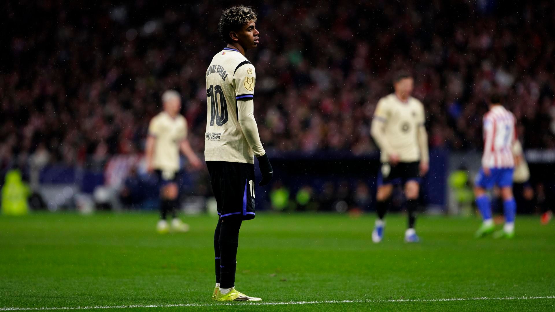 Lamine, frustrado ante el Atlético Lamine, frustrado ante el Atlético