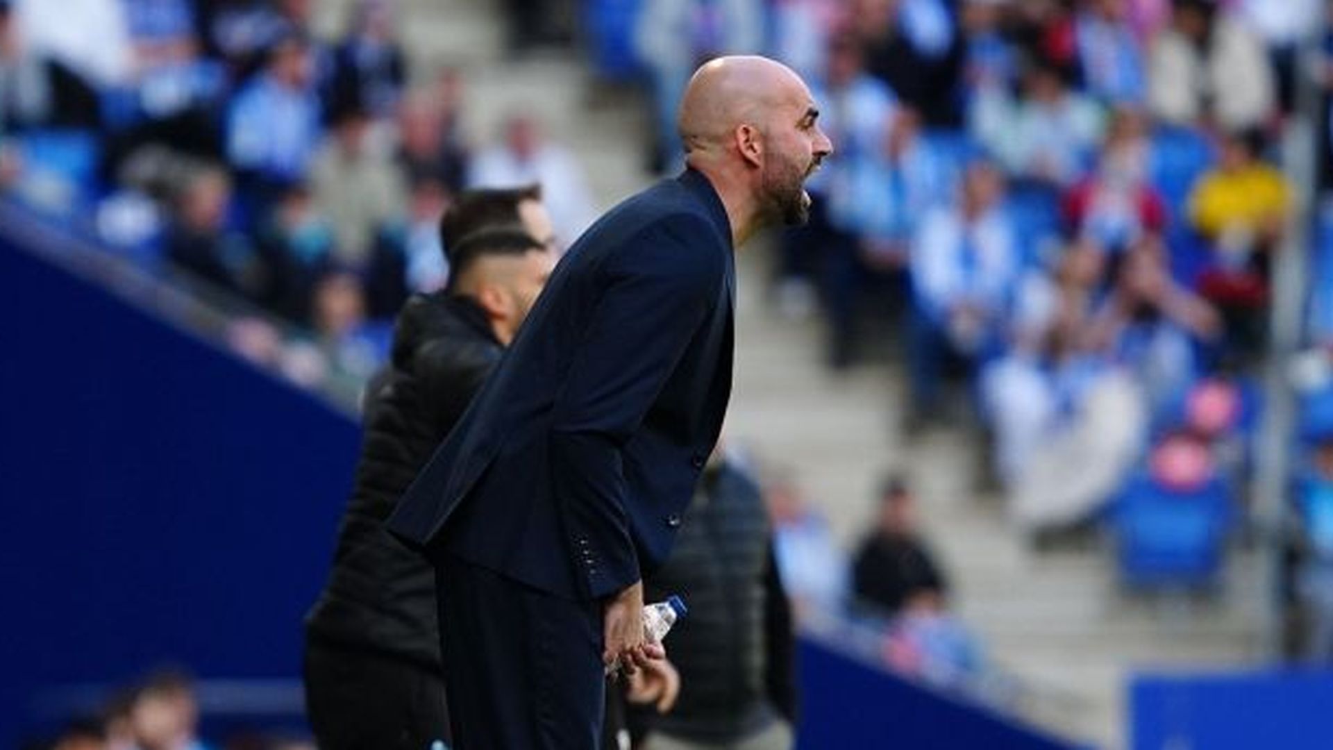 Claudio Giráldez en el RCDE Stadium Claudio Giráldez en el RCDE Stadium