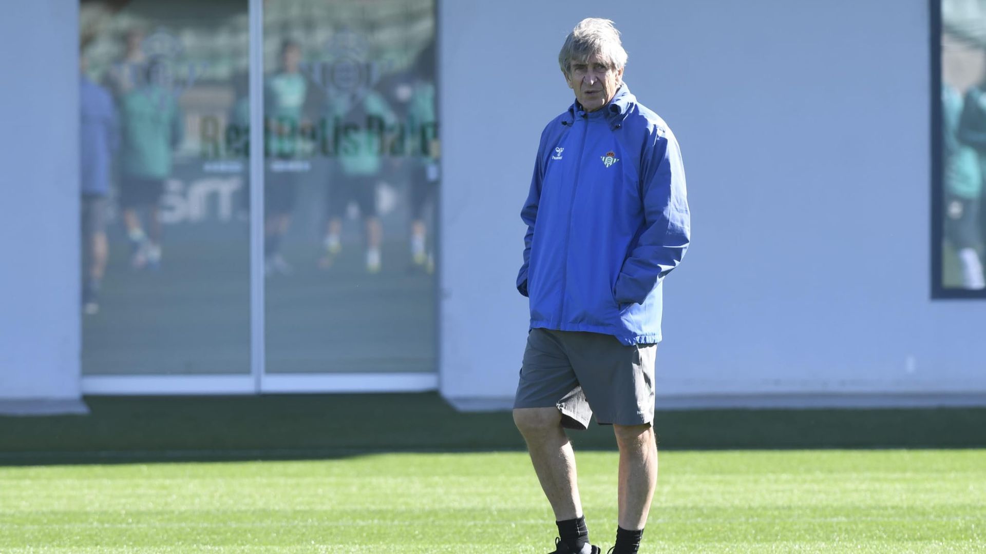 Pellegrini, en el entrenamiento del Betis de este sábado