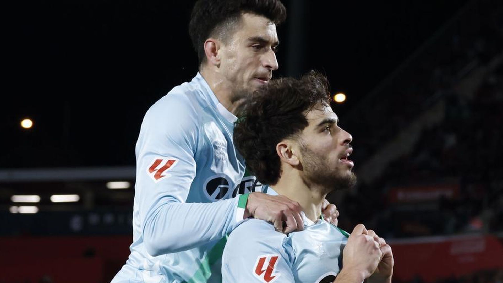 Ez Abde celebra su gol al Mallorca