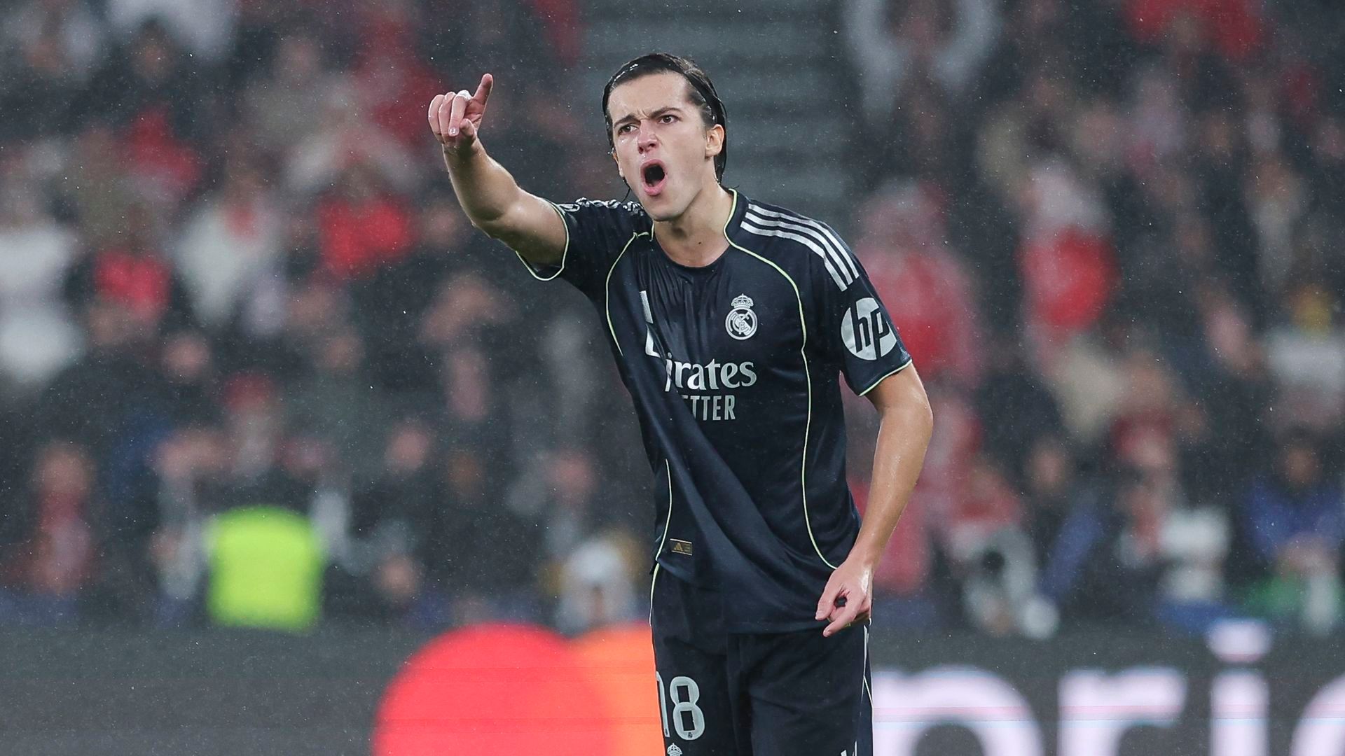 Álvaro Carreras durante un partido del Real Madrid Álvaro Carreras durante un partido del Real Madrid