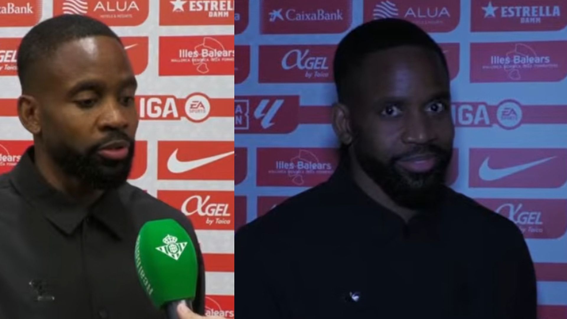 Antes y después, durante la entrevista de Bakambu
