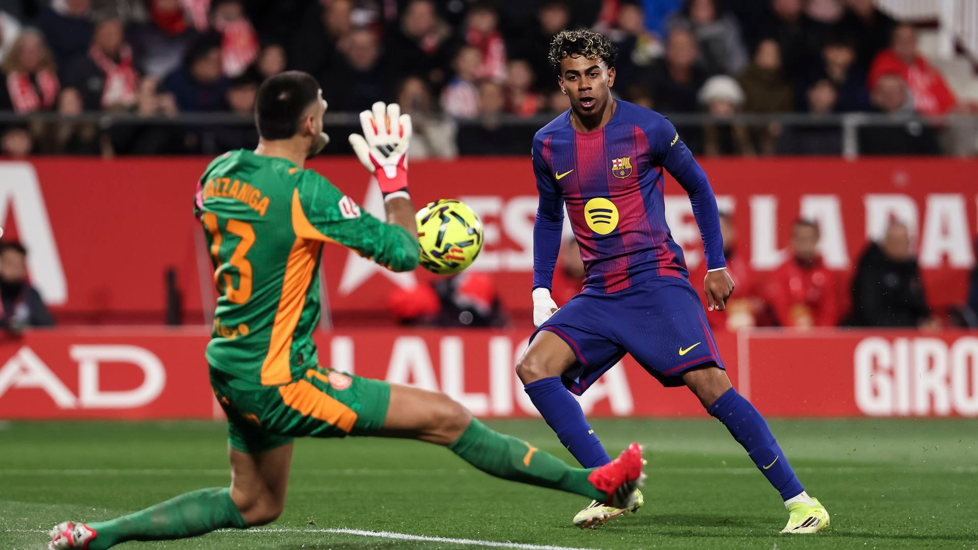 El fallo de Lamine Yamal ante Gzzaniga