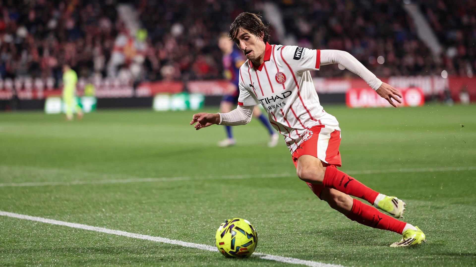 Bryan Gil con el Girona FC frente qal FC Barcelona en LALIGA EA Sports