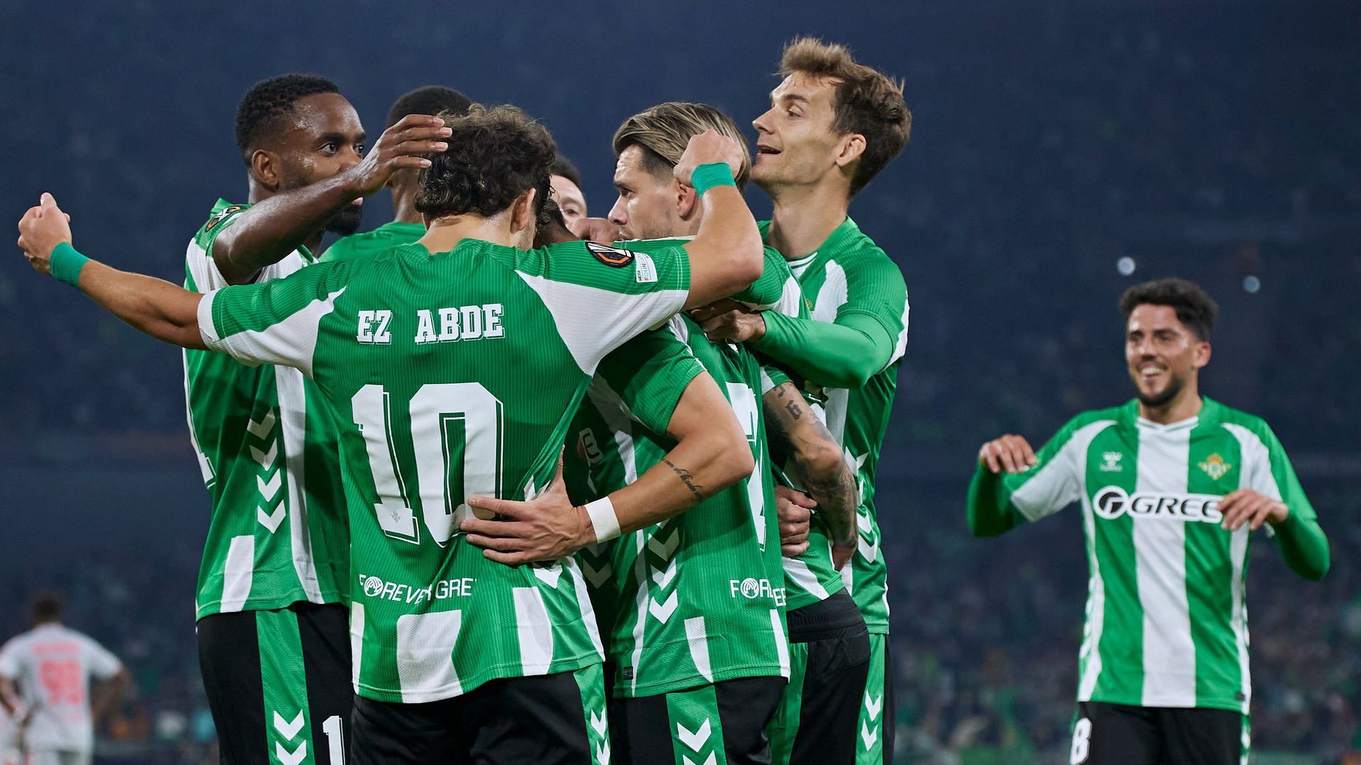 El Real Betis celebrando un gol