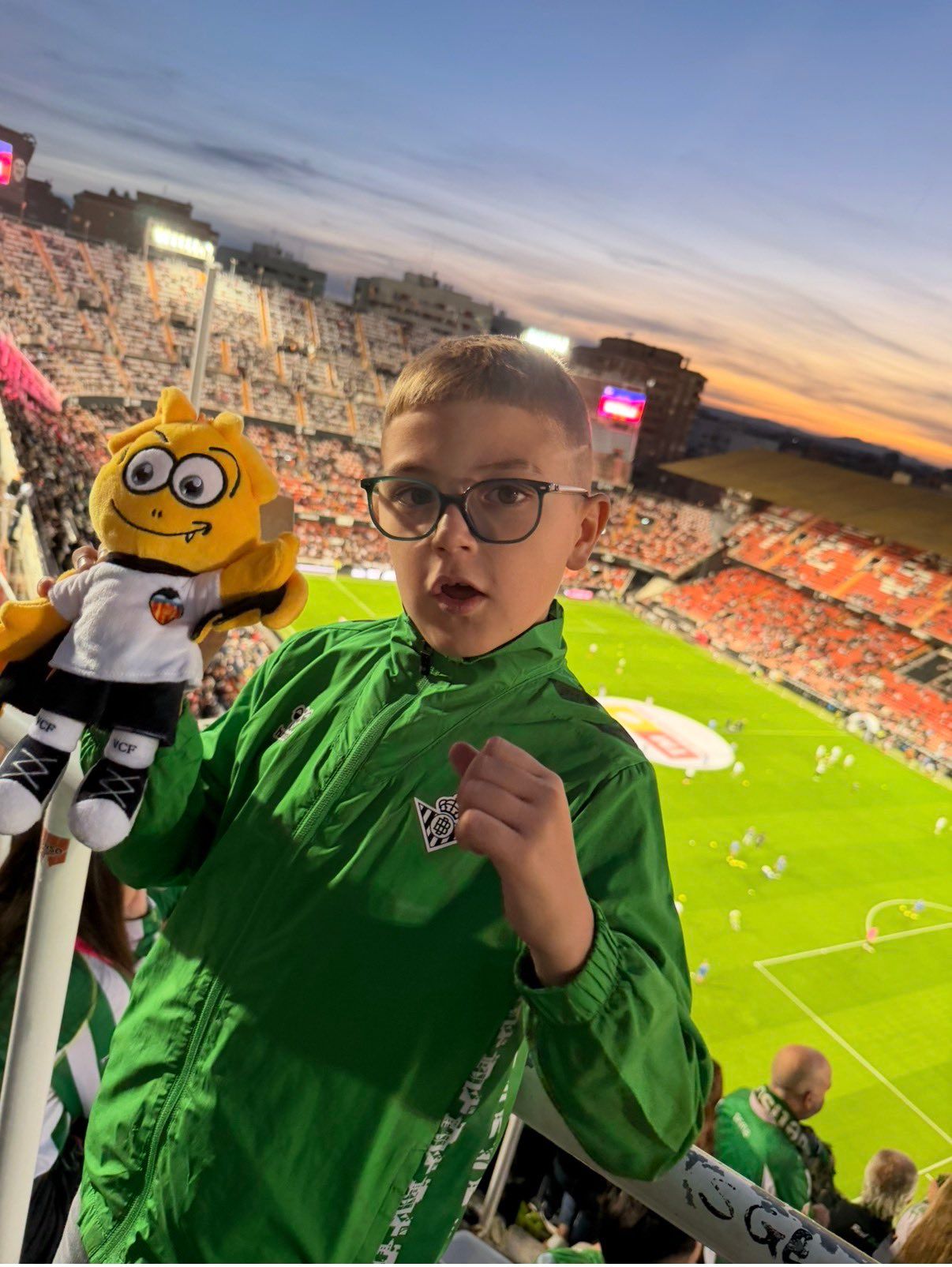 Guille, en el estadio de Mestalla