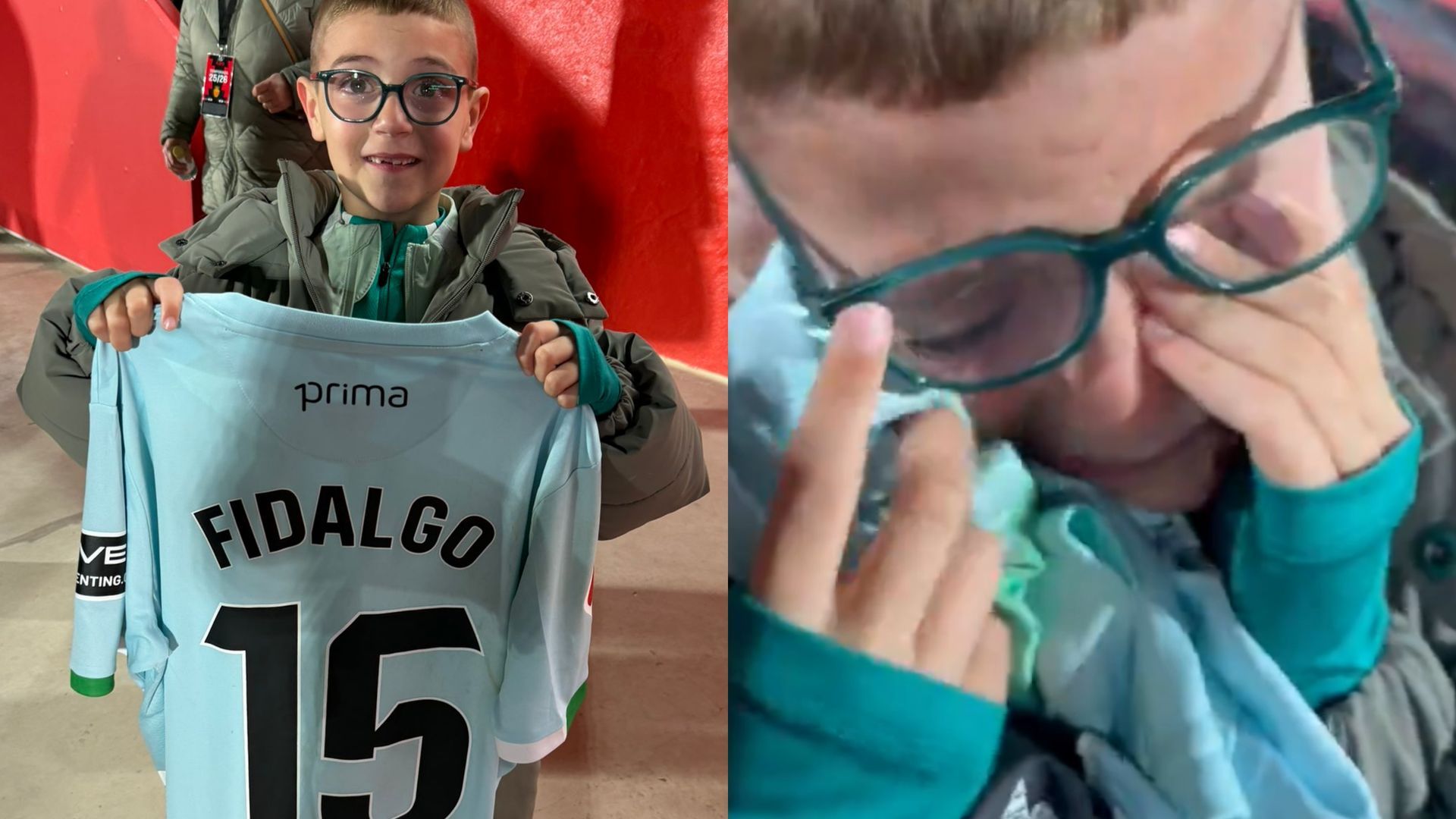 Las lágrimas de Guille por la camiseta que le reglaó Álvaro Fidalgo