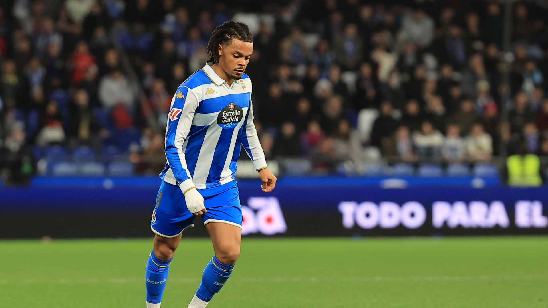 Lucas Noubi, durante un partido con el Dépor.