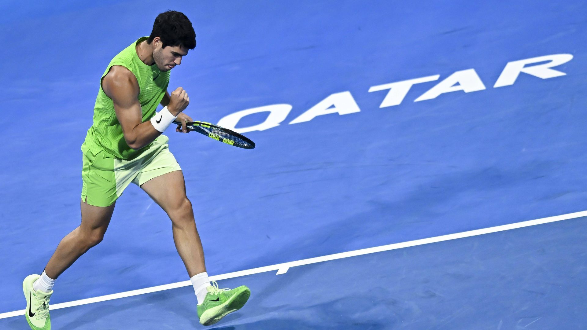 Carlos Alcaraz, durante el ATP de Doha. Carlos Alcaraz, durante el ATP de Doha.