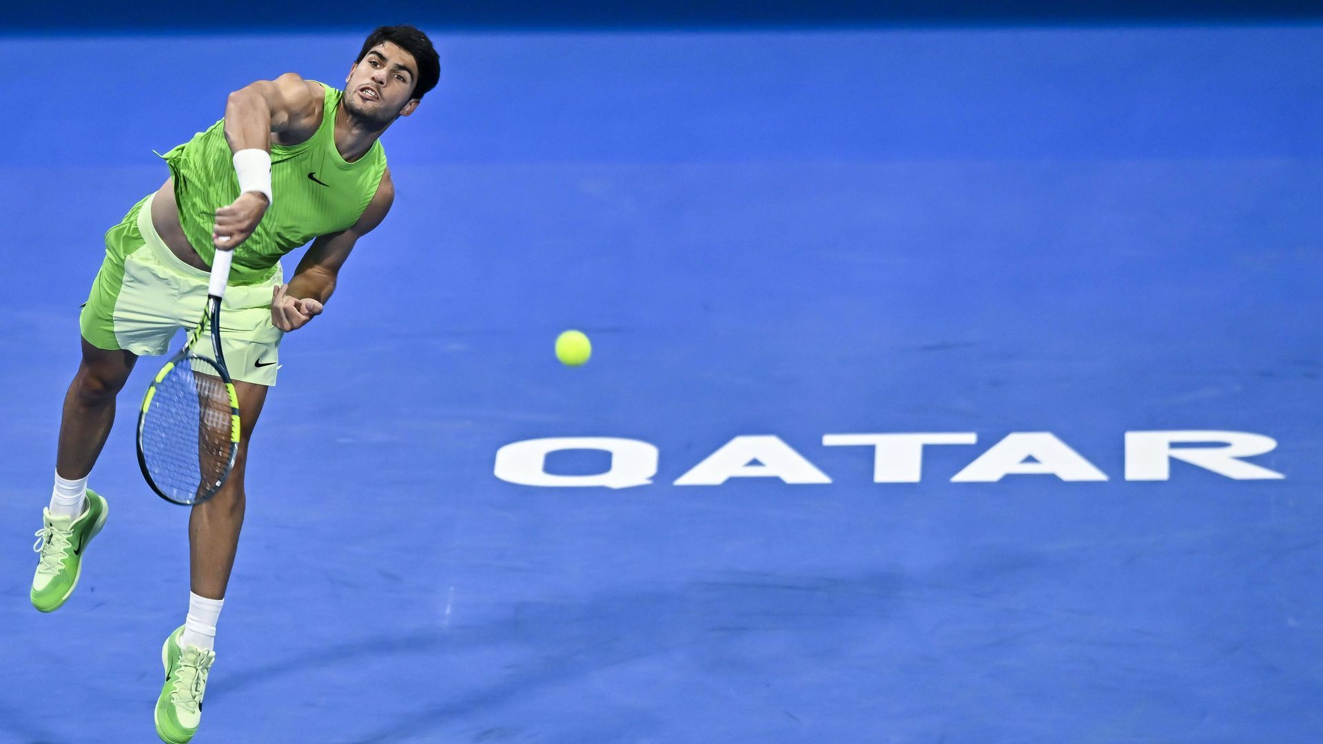 Carlos Alcaraz, durante el ATP de Doha.