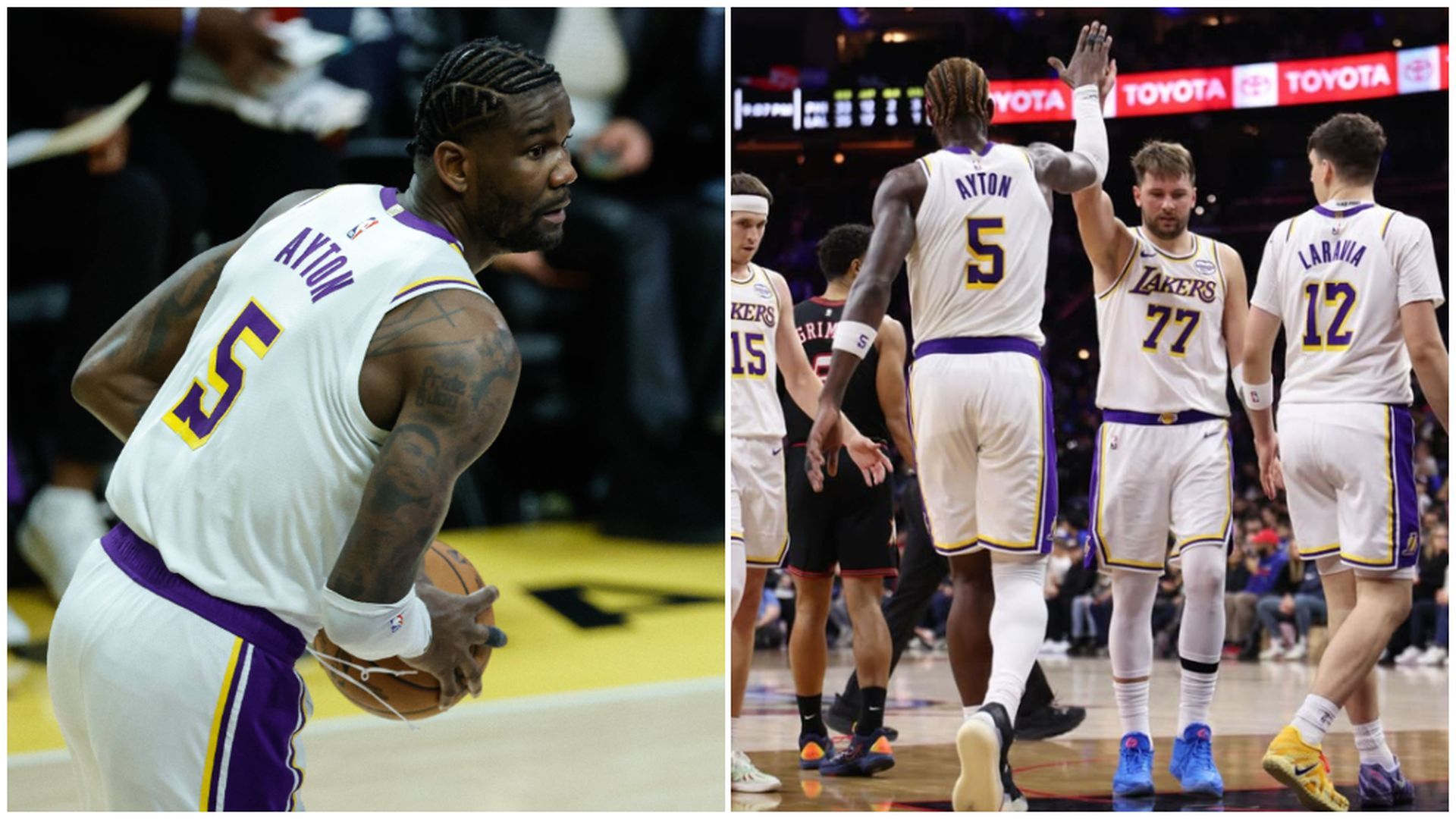 Deandre Ayton jugando con Luka Doncic y Los Lakers en la NBA Deandre Ayton jugando con Luka Doncic y Los Lakers en la NBA