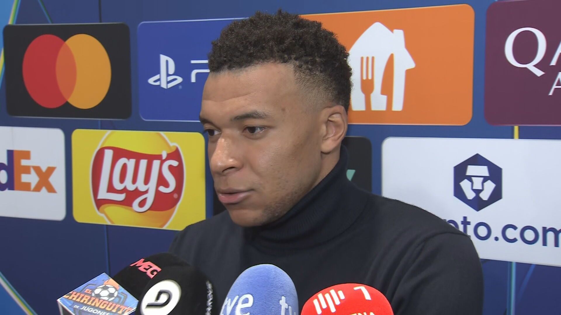 Mbappé en zona mixta