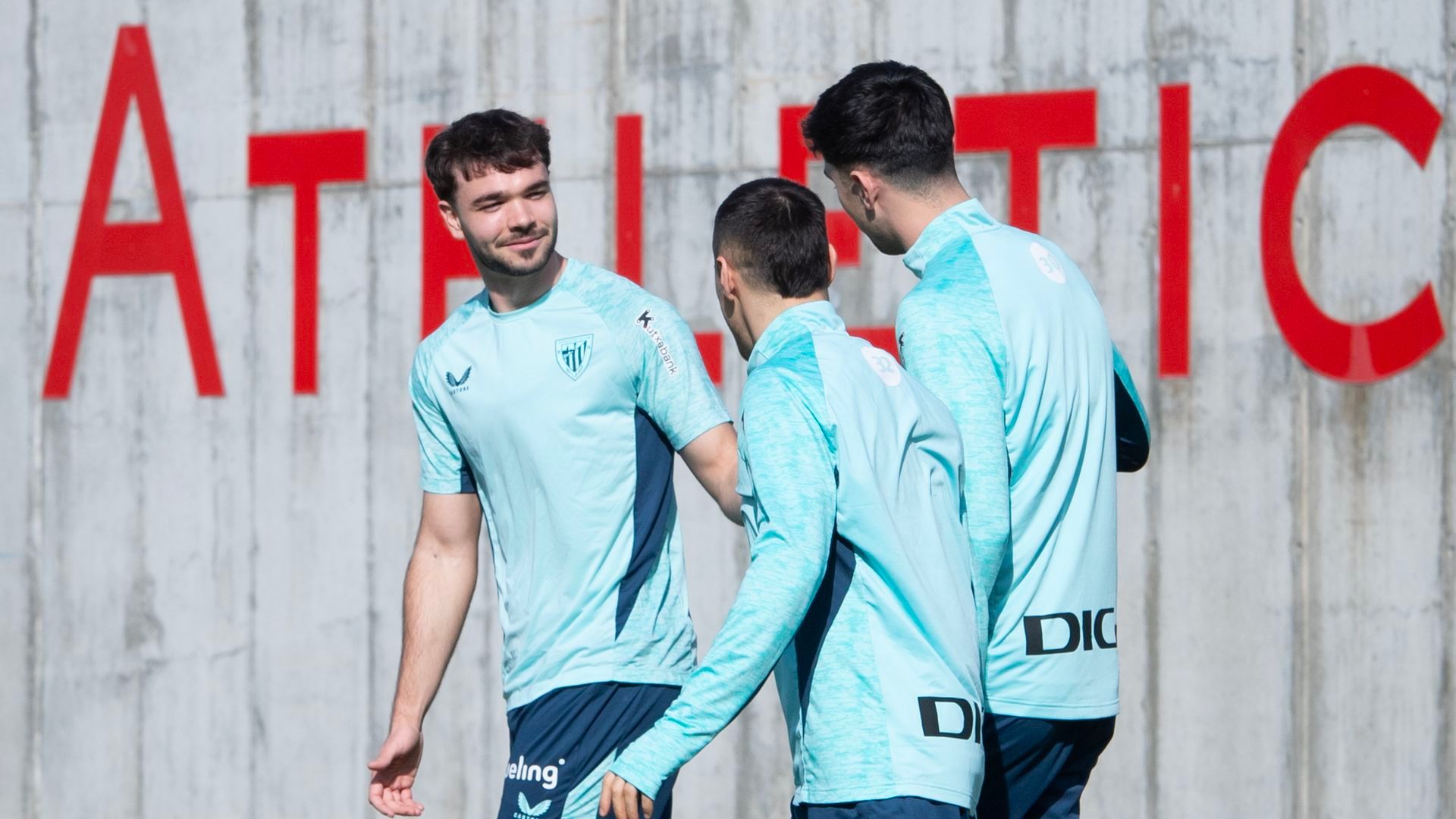 Unai Egiluz, a su vuelta en el entrenamiento de Lezama