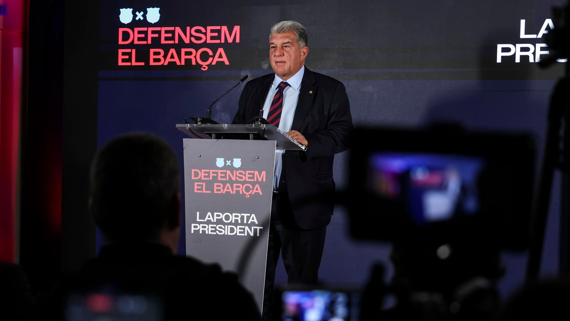 Joan Laporta en un acto de su campaña electoral Joan Laporta en un acto de su campaña electoral