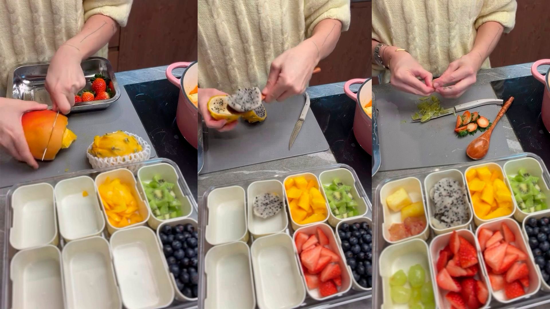 La bandeja de fruta que prepara Marta para su hija