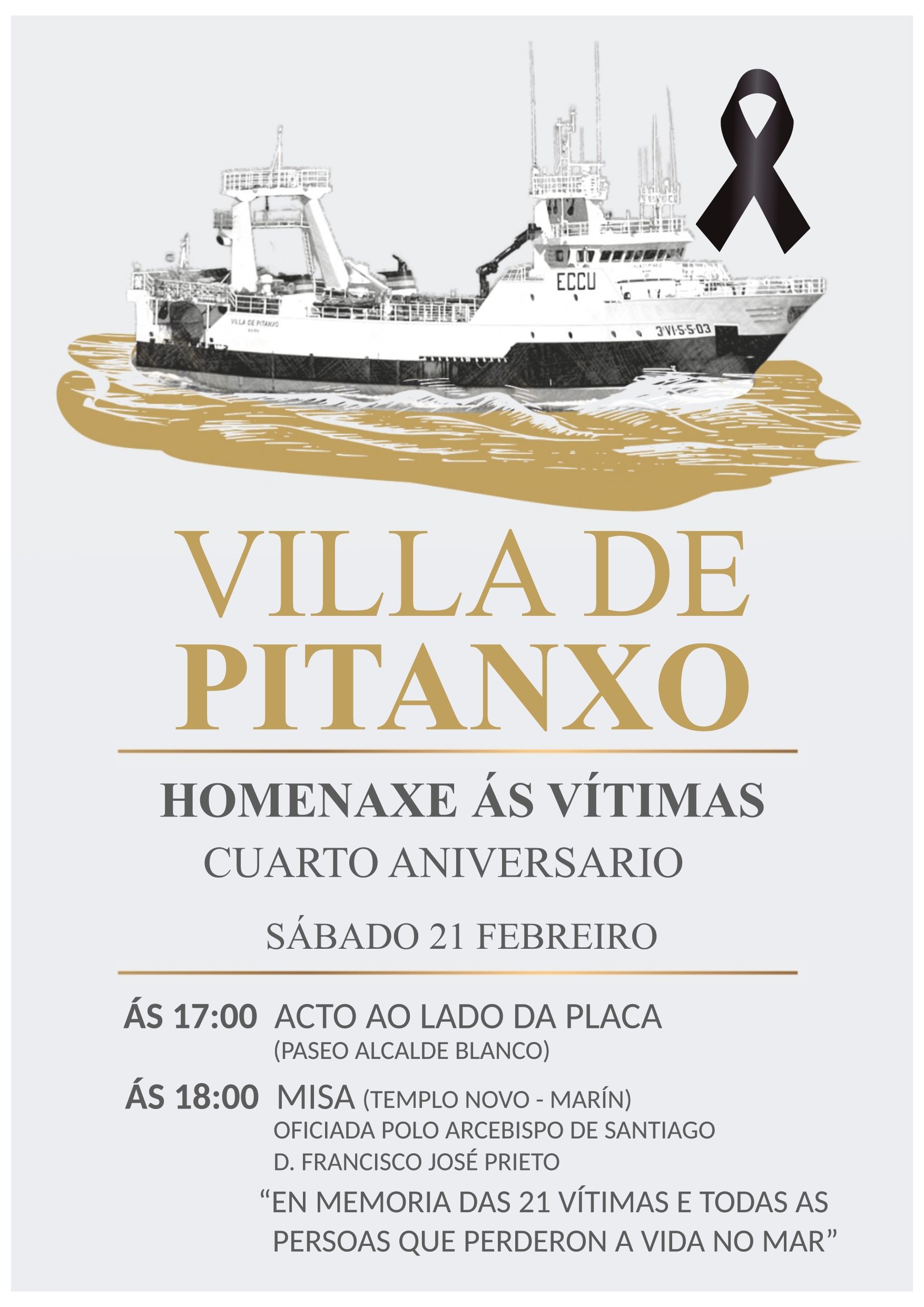 Cartel del homenaje previsto para este sábado 21 de febrero