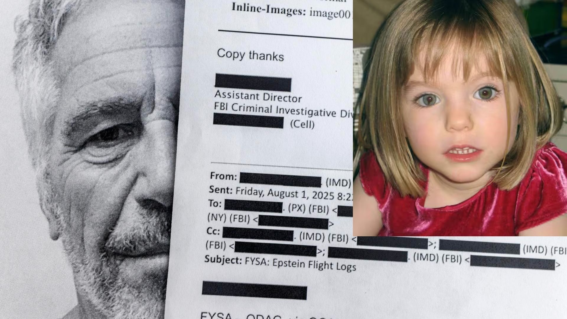 En los archivos de Jeffrey Epstein aparece el nombre de Madeleine McCann