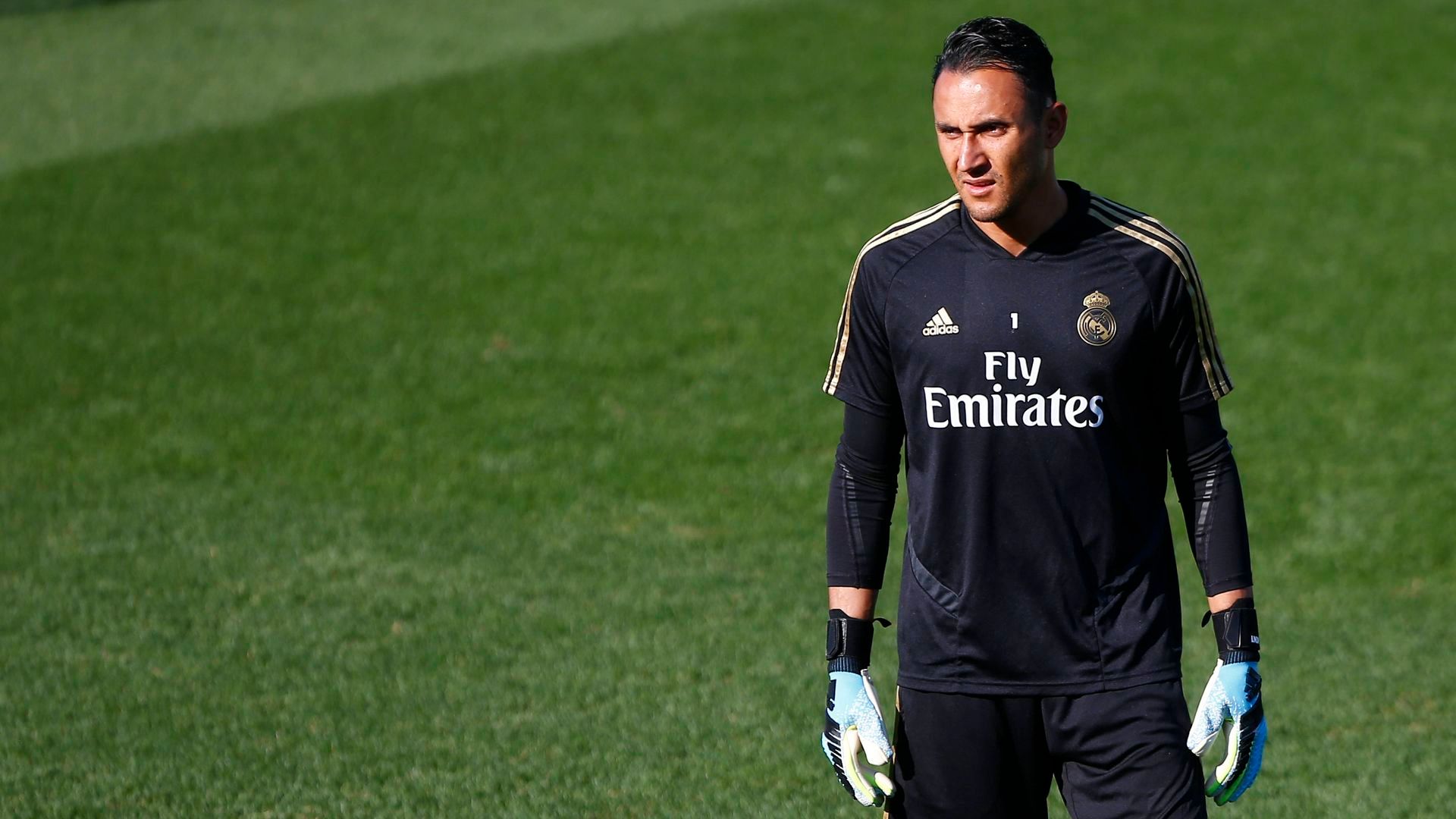 Keylor Navas en un entrenamiento del Real Madrid