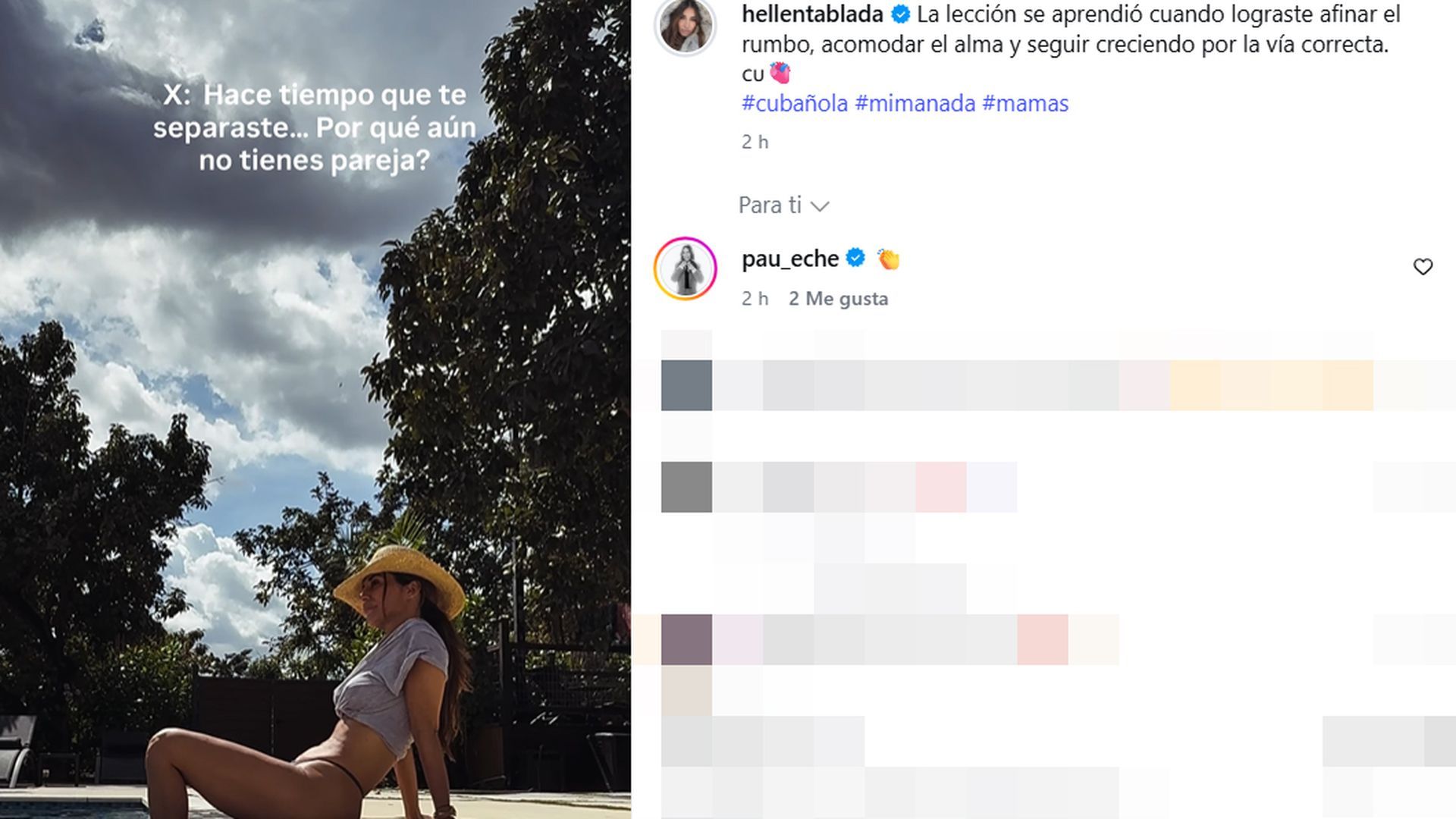 La respuesta de Elena Tablada sobre tener pareja