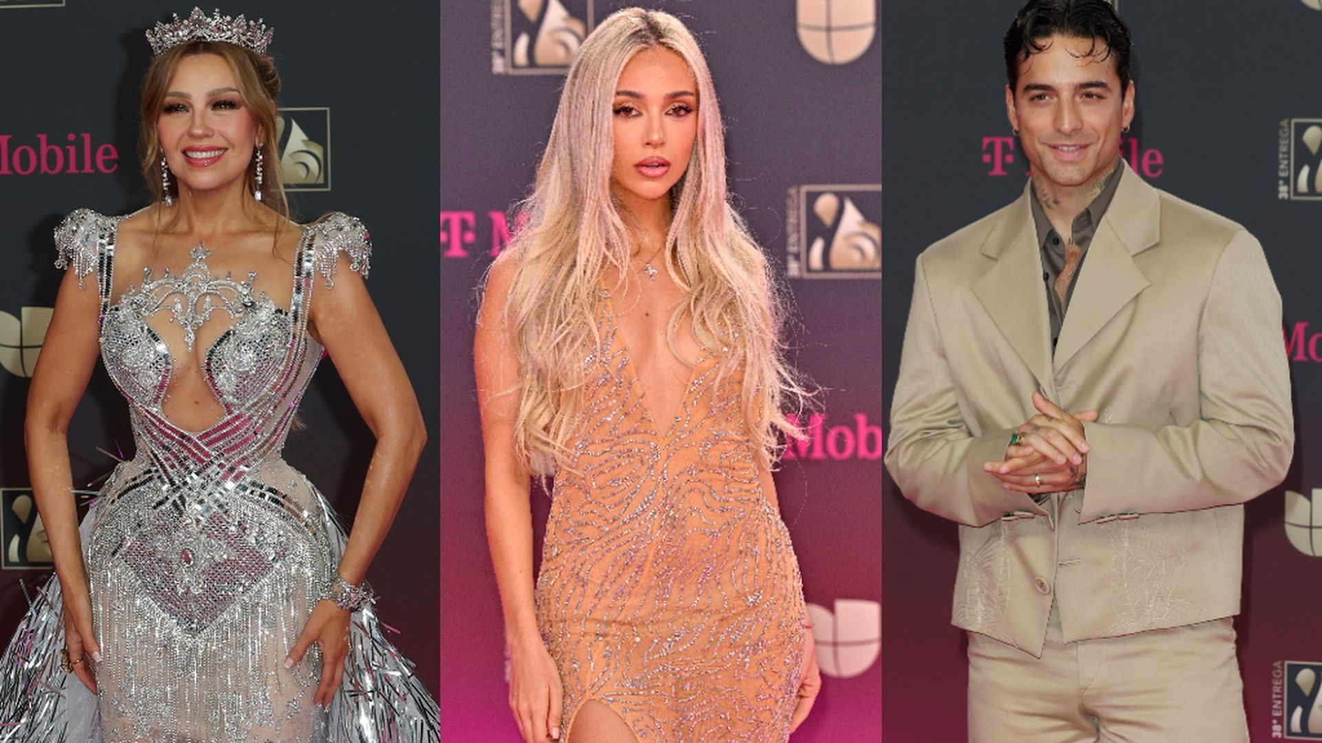 Thalía, Ana Mena y Maluma, en la alfdombra roja de los Premios Lo Nuestro 2026