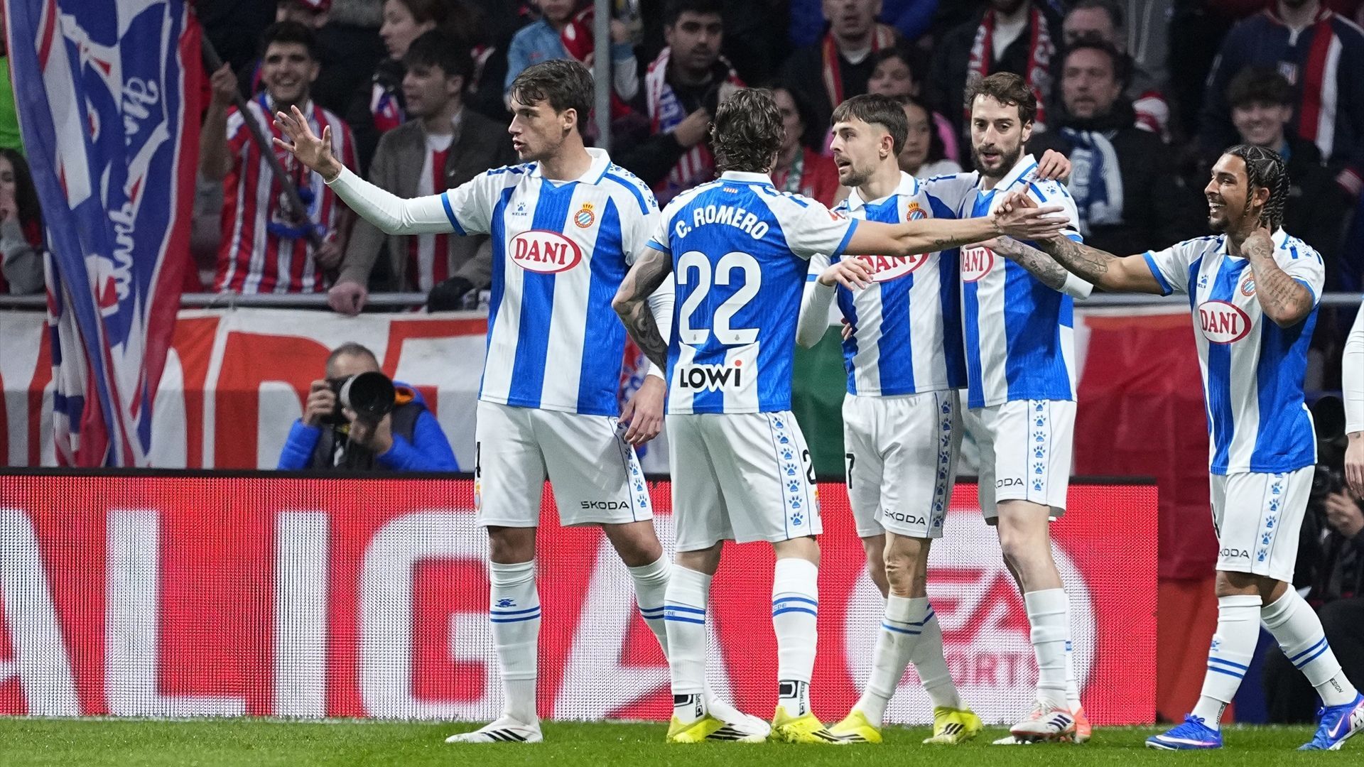 Celebración del Espanyol en el Metropolitano Celebración del Espanyol en el Metropolitano