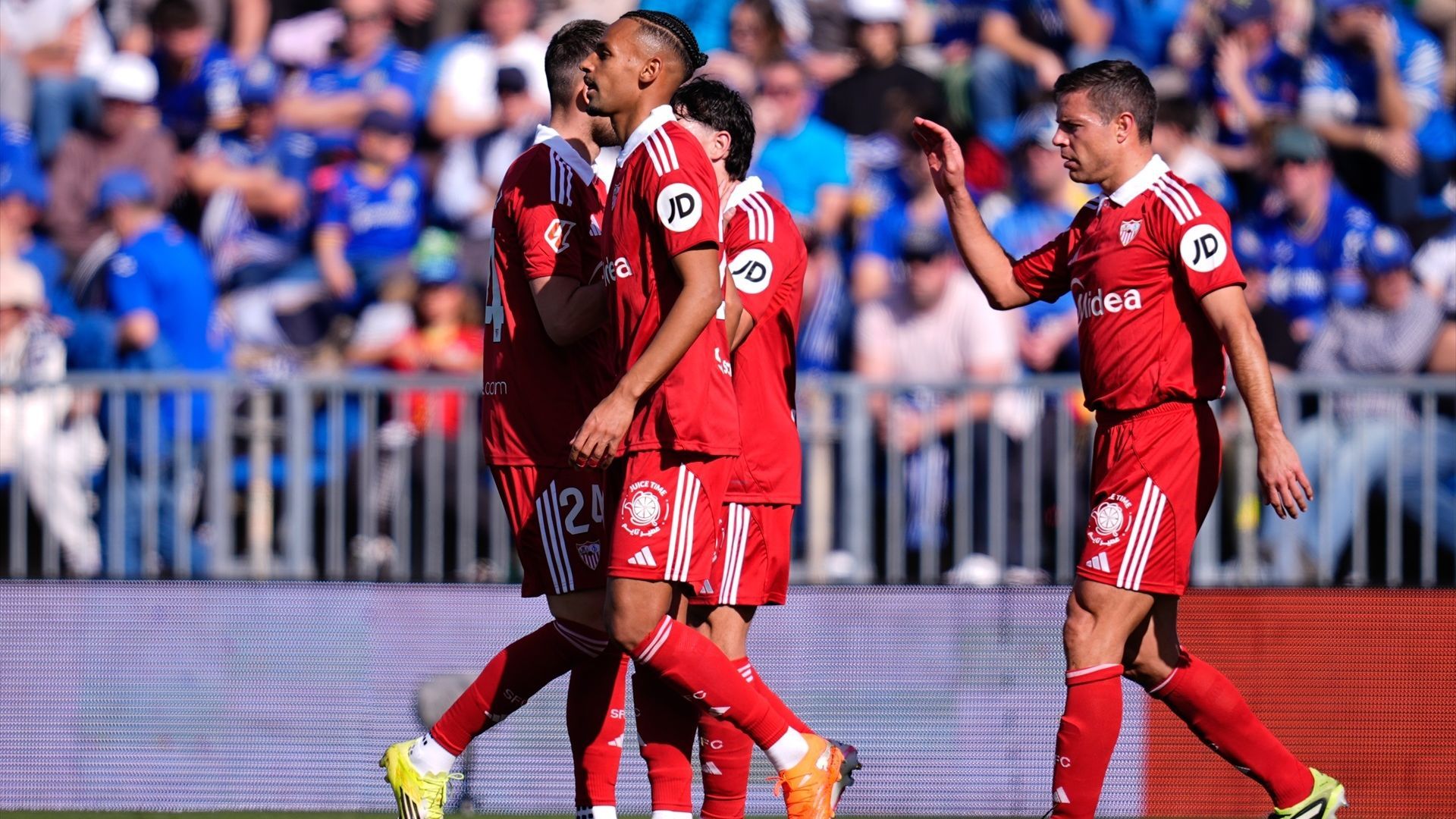 Celebración del tanto de Djibril Sow ante el Getafe Celebración del tanto de Djibril Sow ante el Getafe