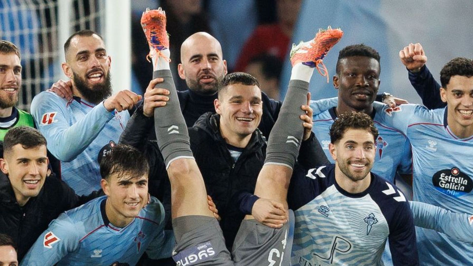 El Celta celebra la victoria ante el Mallorca