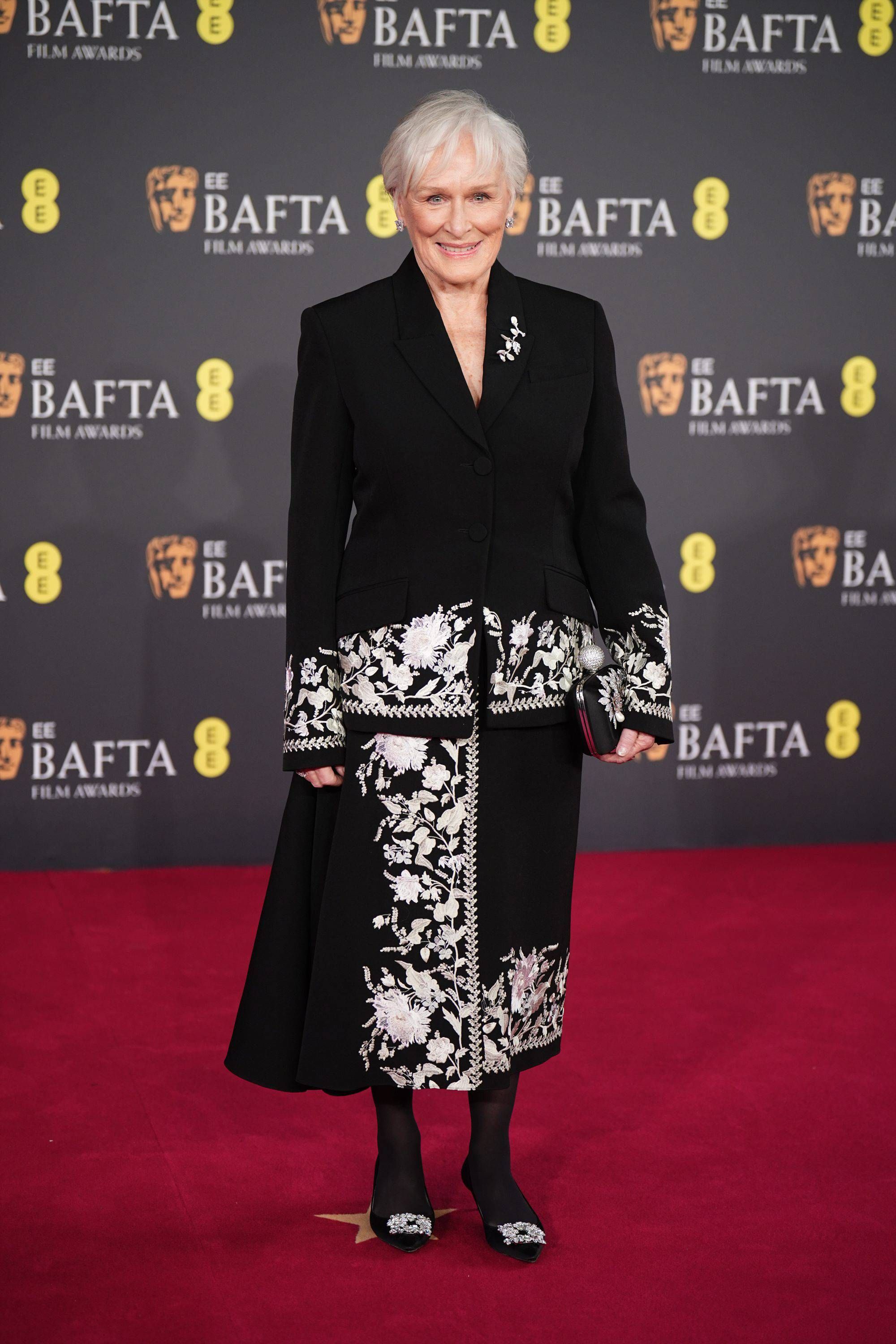 Glenn Close en la alfombra roja de los Bafta 2026