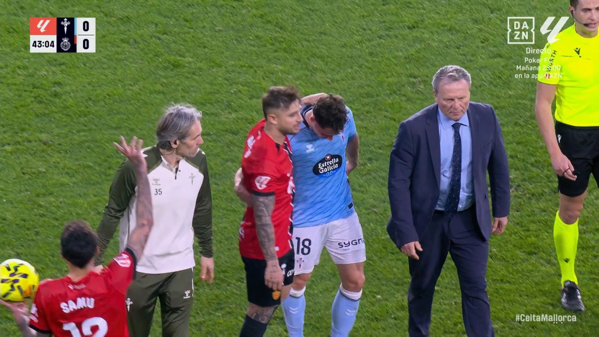 Pablo Durán sustituido lesionado en Balaídos