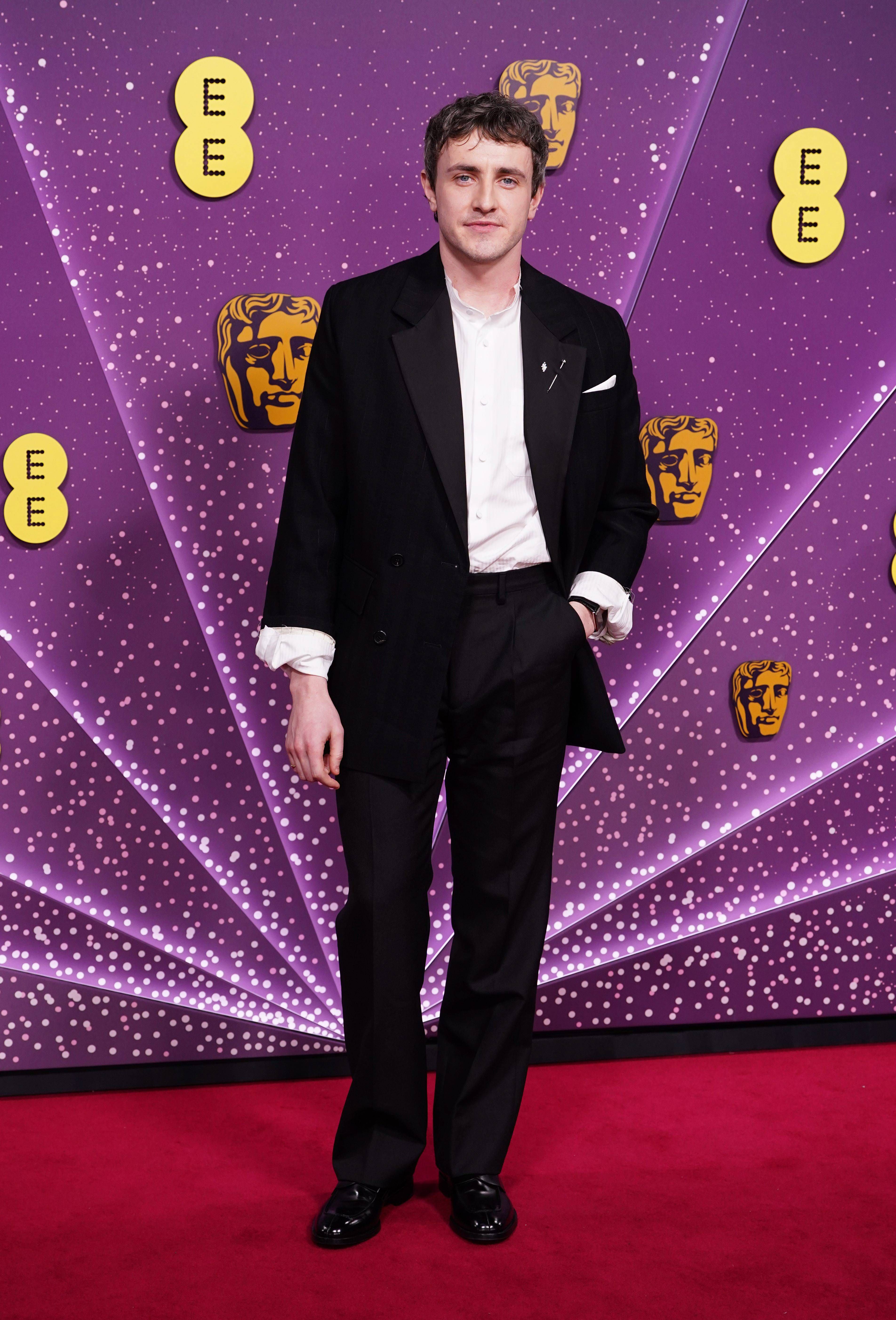 Paul Mescal en la alfombra roja de los Bafta 2026