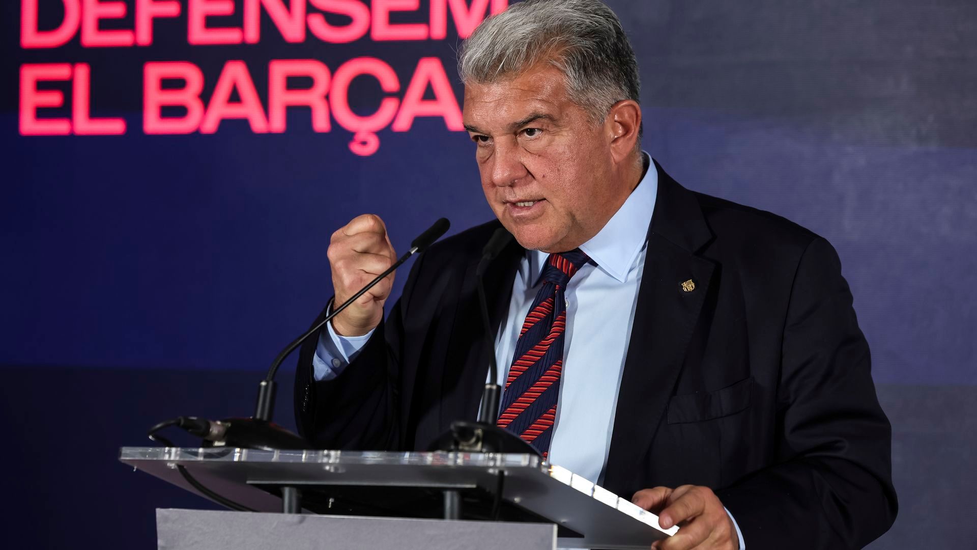 Joan Laporta en un acto de su campaña electoral Joan Laporta en un acto de su campaña electoral