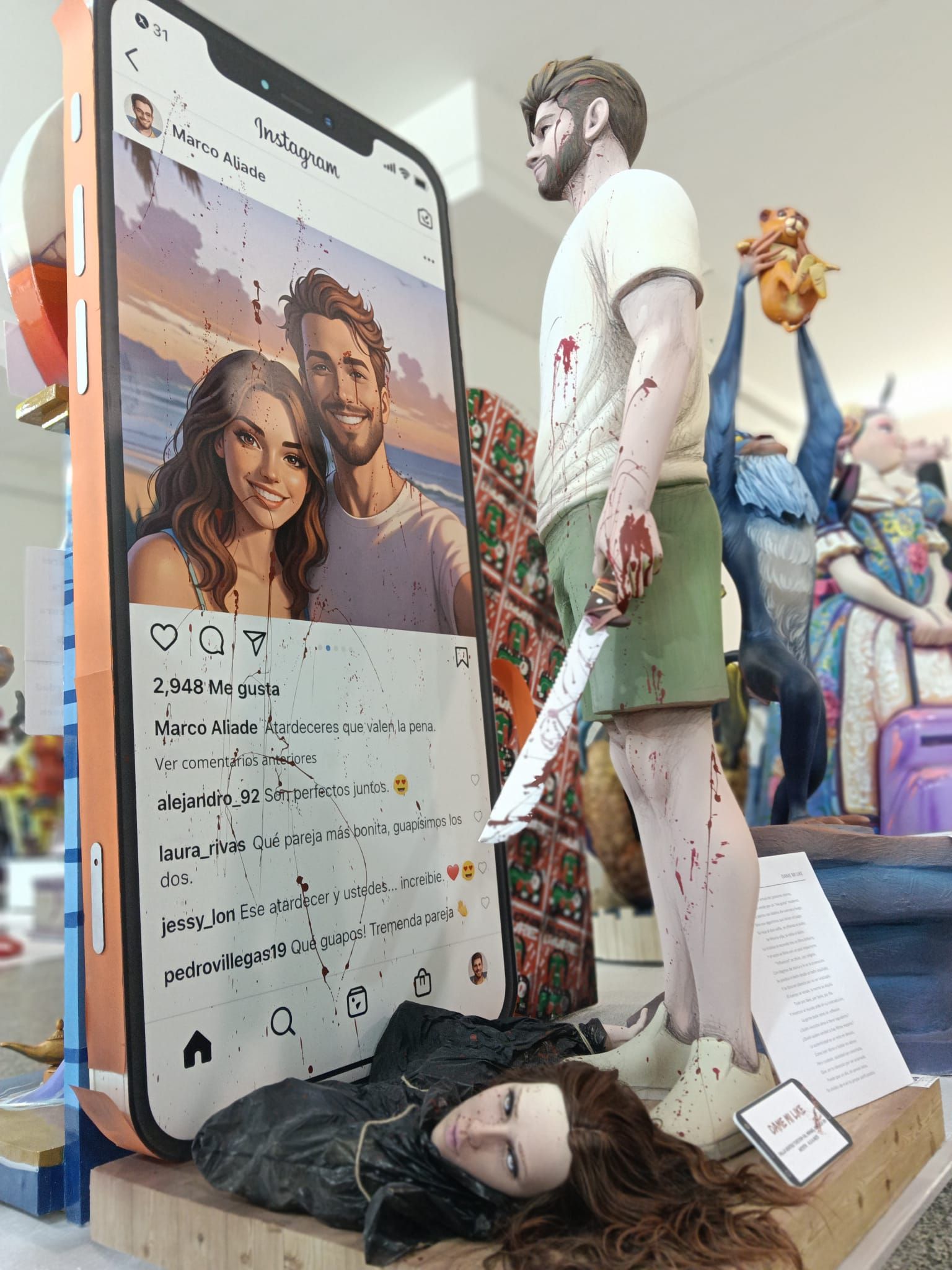 La perturbadora escena no pasa desapercibida para los visitantes