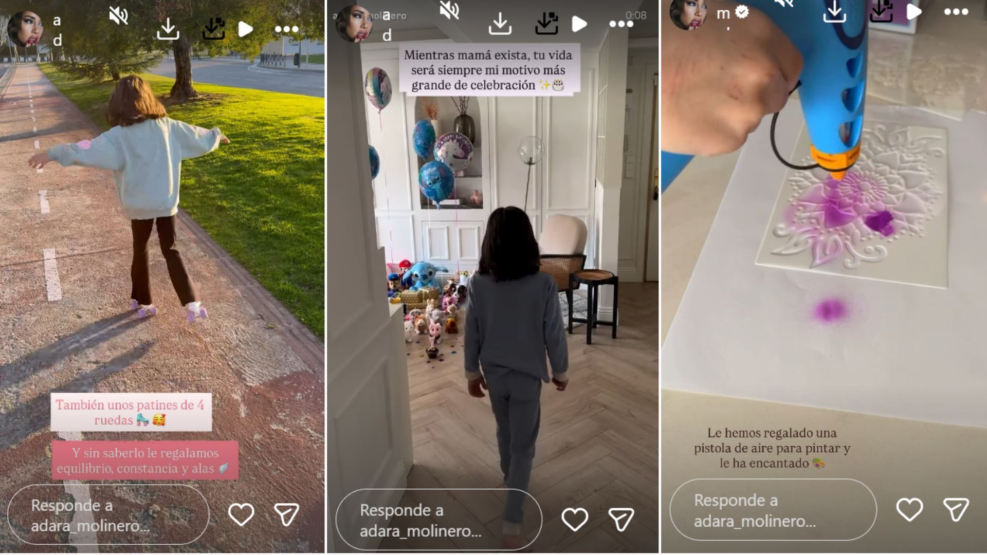 Los originales regalos de cumpleaños de Martín, el hijo de Adara Molinero