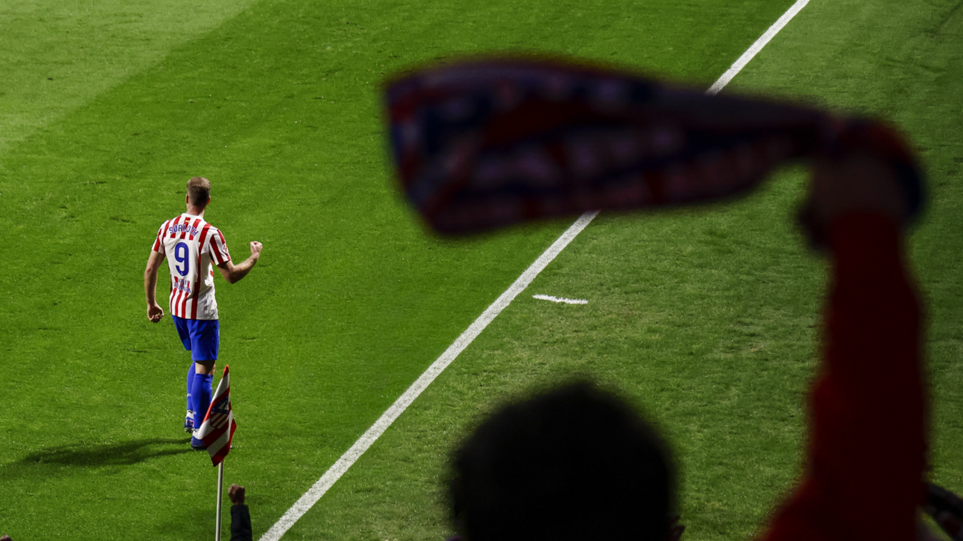 Sorloth celebra un gol en el Atlético-Espanyol Sorloth celebra un gol en el Atlético-Espanyol