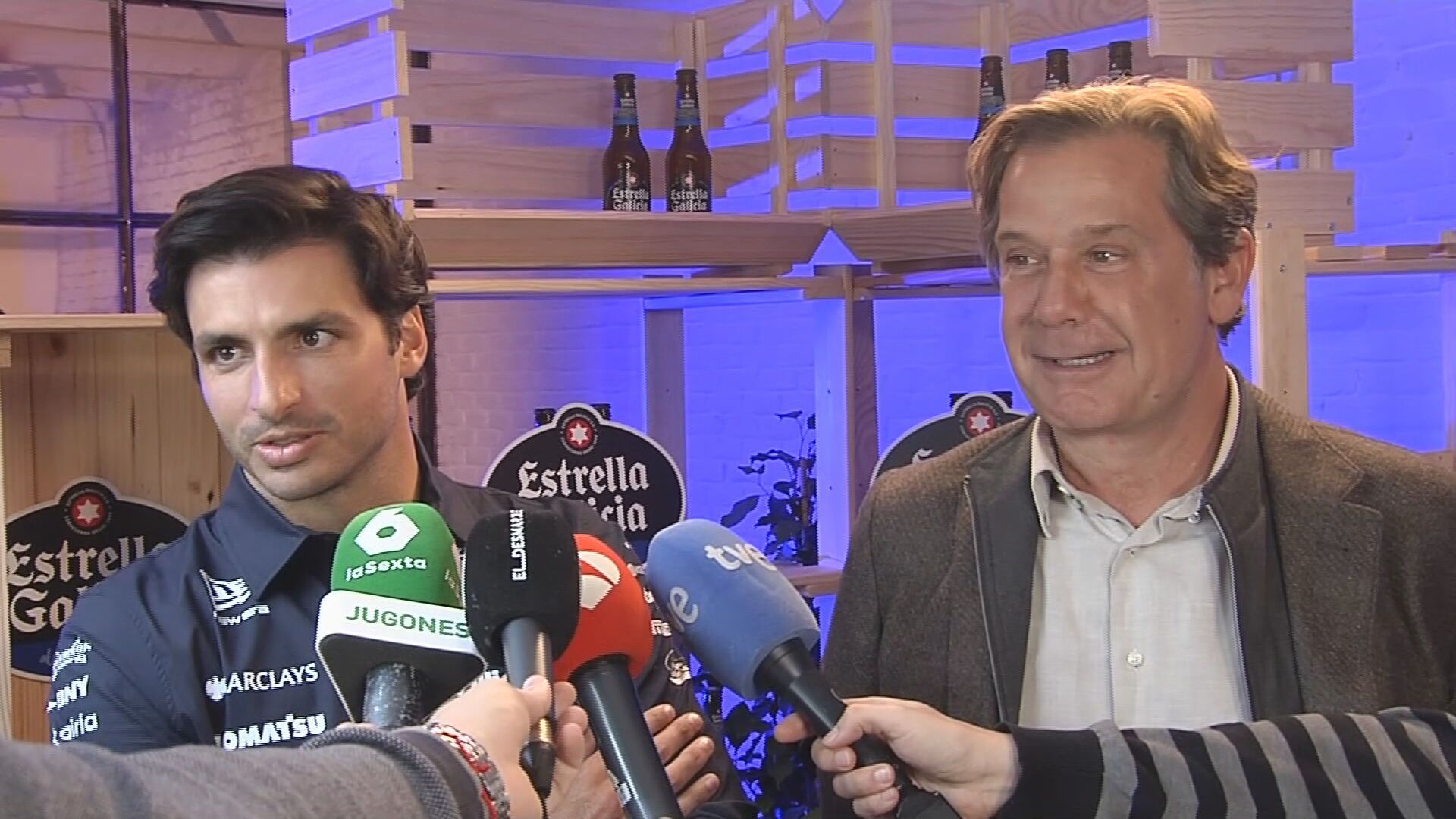 Carlos Sainz, en un evento con Estrella Galicia