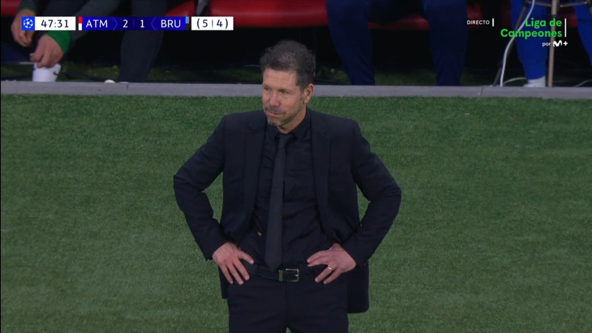 La reacción de Simeone al gol de Cardoso