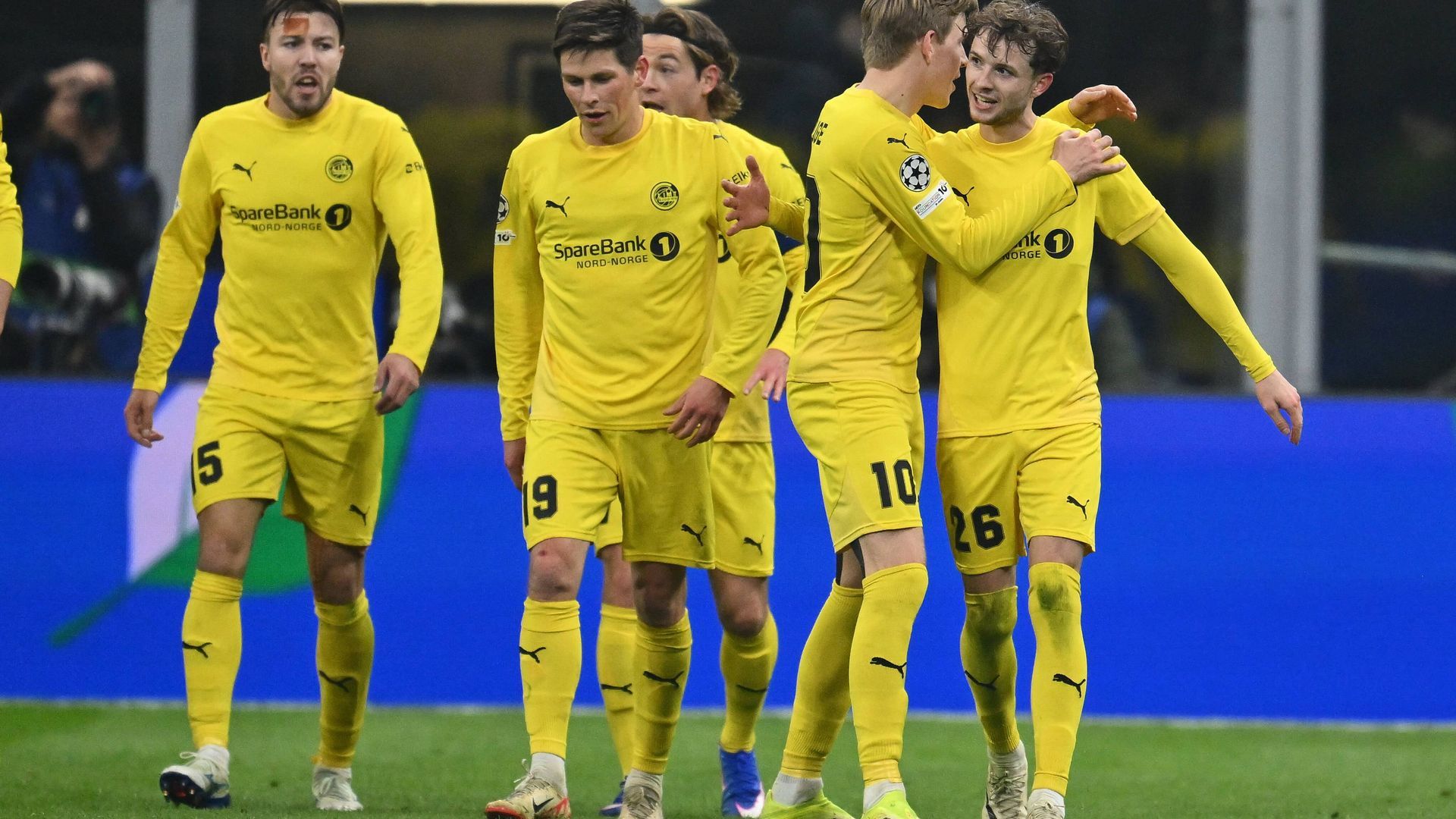 Los jugadores del Bodo Glimt celebran un gol Los jugadores del Bodo Glimt celebran un gol