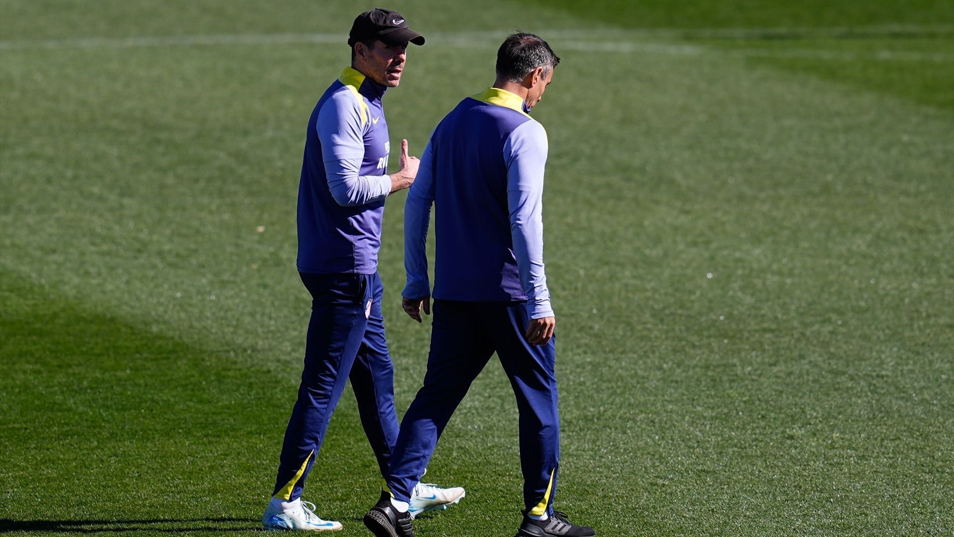 Simeone, en un entrenamiento del Atlético