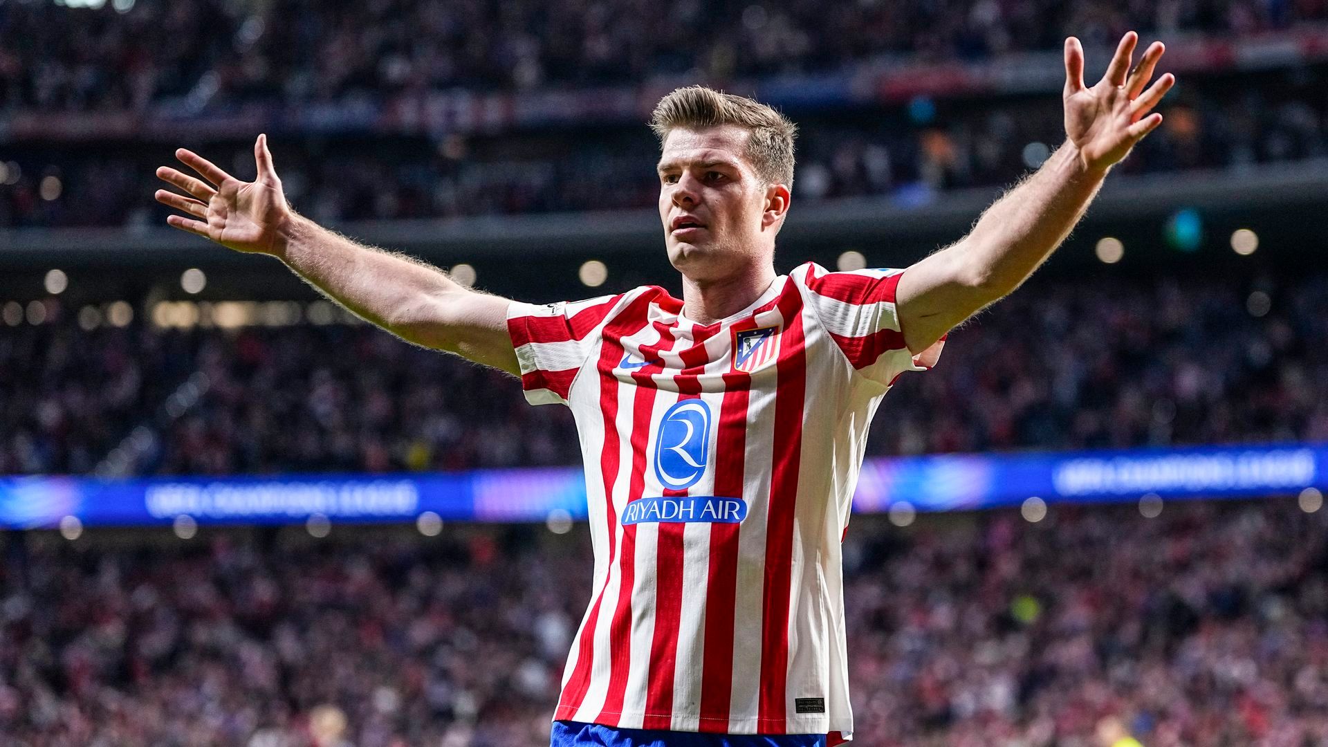 Alexander Sorloth celebrando un gol con el Atlético de Madrid Alexander Sorloth celebrando un gol con el Atlético de Madrid