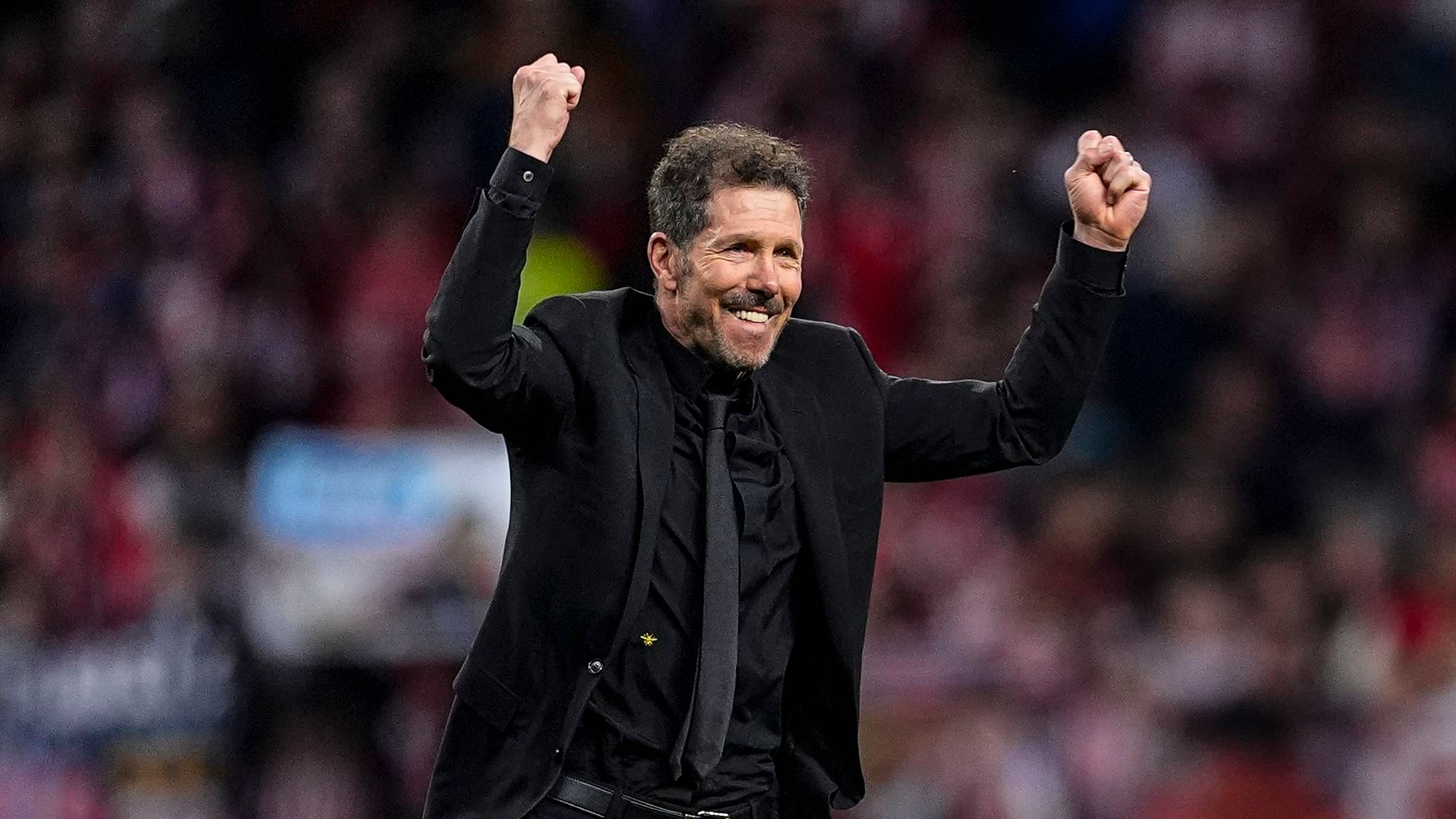 Diego Simeone celebra la victoria contra el Brujas Diego Simeone celebra la victoria contra el Brujas