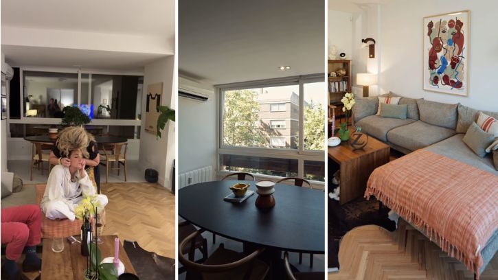 Una gran mesa negra preside el comedor